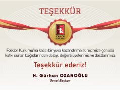 Teşekkürler Folklor Kurumu Ailesi