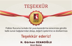 Teşekkürler Folklor Kurumu Ailesi